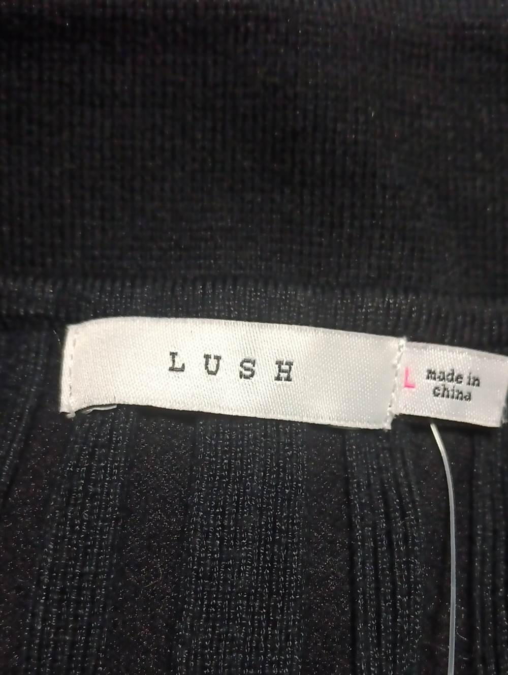 Lush Black Ribbed Button Front Cardigan - Picture 5 of 7